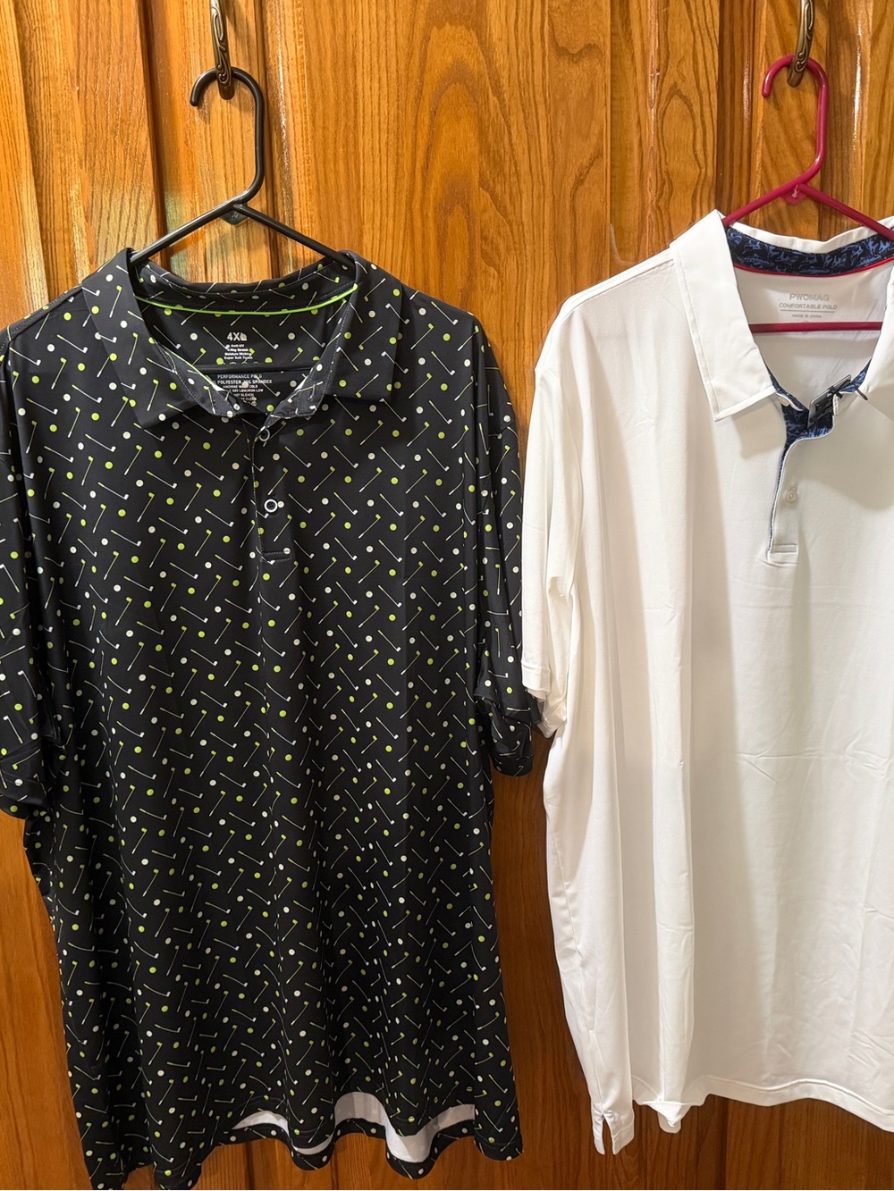 Men’s Size 4XL White and Black Patterned Polo Shirt - 2 pack. NEW - Picture 1 of 11